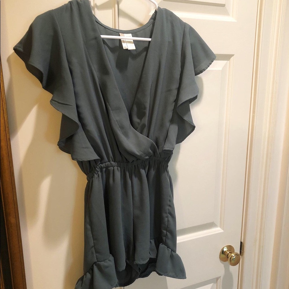 boutique romper with ruffles; extra small
